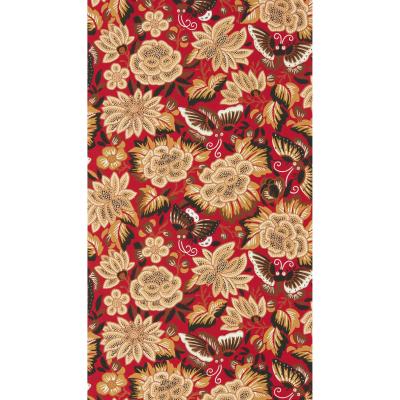 The Rug Seller Amara Butterfly Wallpaper 217116 by Morris & Co in Cinnabar Red Ink Black&nbsp;Roll