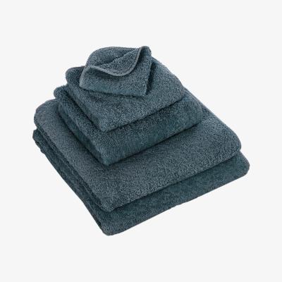 The Rug Seller Super Pile Plain Bathroom Towels by Designer Abyss & Habidecor in 306 Blue Stone&nbsp;30x30cm