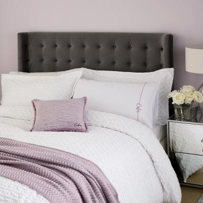 The Rug Seller Calm Textured Cotton Bedding by Katie Piper in White&nbsp;220x260cm