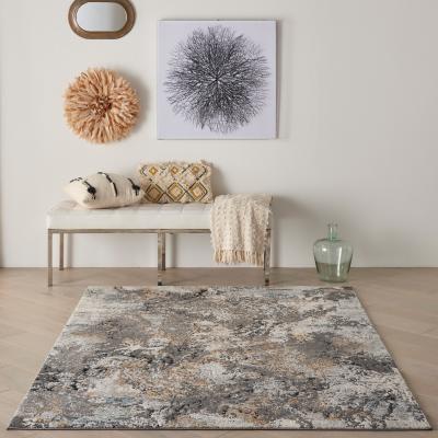 The Rug Seller Tangra TNR01 Abstract Rug by Nourison in Grey Multicolour162x223cm