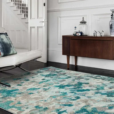 The Rug Seller Colores Cloud Ethereal Abstract Rugs in CO03 Blue Multi