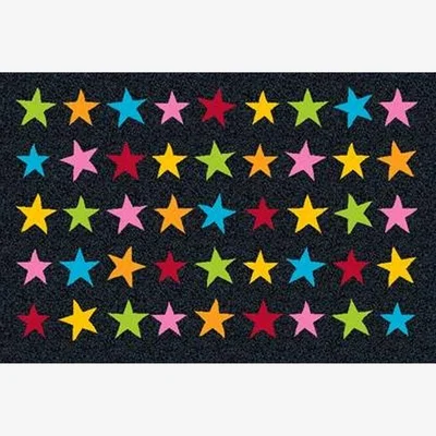 The Rug Seller Stars Washable Floor Mats in Multicolour&nbsp;50x75cm