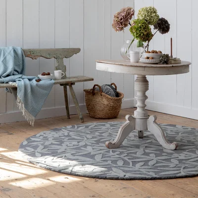 The Rug Seller Cleavers 080904 Circle Rug by Laura Ashley in Dark Steel Grey&nbsp;150x150cm