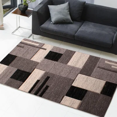 The Rug Seller Blocks Rugs in Dark Light Grey by Rugstyle&nbsp;110x160cm
