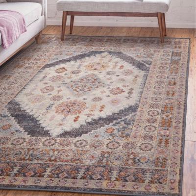 The Rug Seller Flores Fiza FR06 Traditional Persian Medallion Rugs in Multi