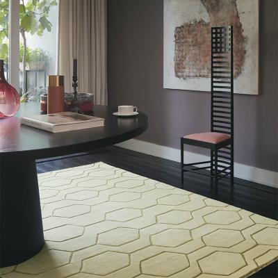 The Rug Seller Arris Geometric Wool Rugs 37309 in Cream and Gold by Wedgwood&nbsp;120x180cm