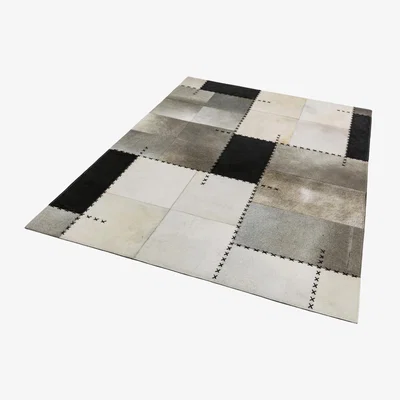 The Rug Seller Xylo Hand Sewn Cowhide Rugs in Mono Cross Stitch