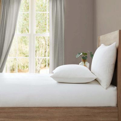 The Rug Seller Lazy Linen Plain Fitted Bed Sheet in White&nbsp;260x220cm