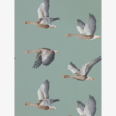 The Rug Seller Elysian Bird Wallpaper 216610 by Sanderson in Blue Clay Grey&nbsp;Roll