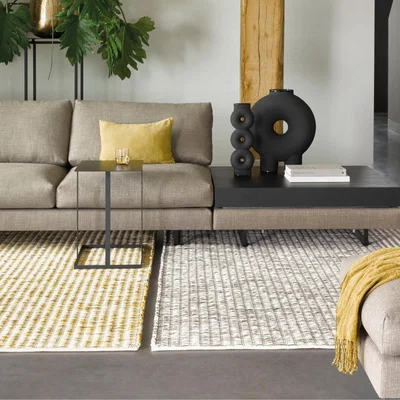 The Rug Seller Grain 013506 Wool Rugs in Yellow by Brink and Campman