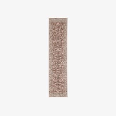 The Rug Seller Grandeur Traditional Vintage Runner Rugs in Terracotta Damask80x340cm