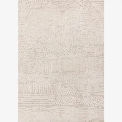 The Rug Seller Mason Trapezium Modern Geometric Rugs in Cream White200x290cm