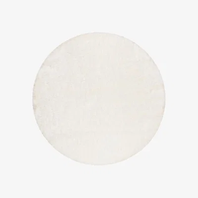 The Rug Seller City Glam Shaggy Round Rugs 80412 060 by Esprit in White