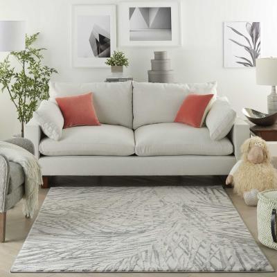 The Rug Seller Rustic Textures RUS17 Abstract Rugs in Ivory Grey