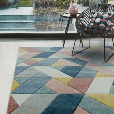 The Rug Seller Sketch Rhombus Geometric Rugs in SK02 Pastel Multicolour