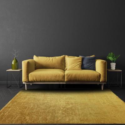 The Rug Seller Zehraya Abstract Persian Distressed Rugs in ZE09 Gold Yellow