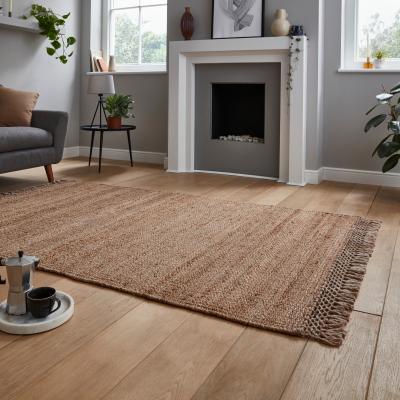 The Rug Seller Bazaar Jute Tassel Rugs 23787 in Natural