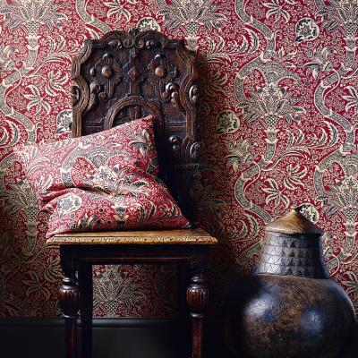 The Rug Seller Indian Wallpaper 104 by Morris & Co in Red & Black&nbsp;Roll