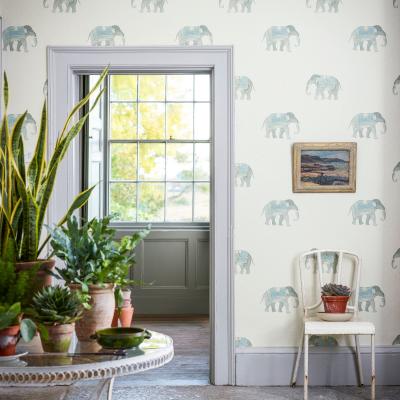 The Rug Seller India Wallpaper 216332 by Sanderson in Wedgwood CreamRoll