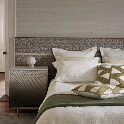 The Rug Seller Tespi Damask Bedding by Zoffany in Chalk White200x200cm