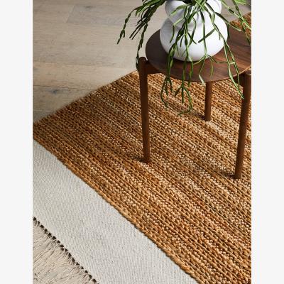 Rose & Grey Natural Tasselled Rug