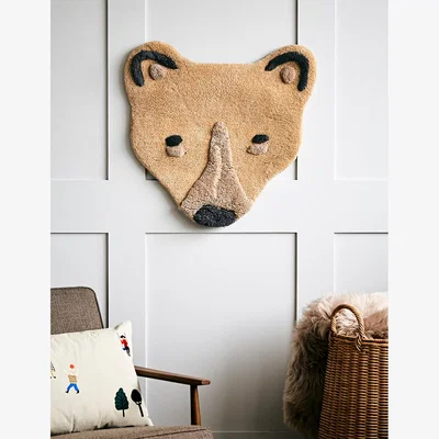 Rose & Grey Ferm Living Tufted Polar Bear Head Rug/Wall Hanging