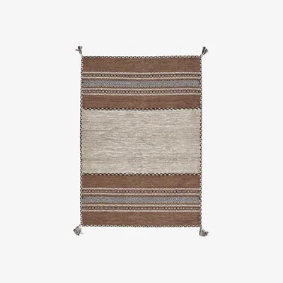 Sazy Osvaldo Handwoven Striped Rug, Ivory, 160x230 cm