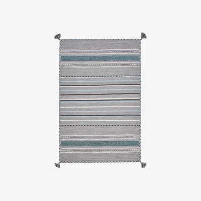 Sazy Osvaldo Handwoven Striped Rug, Grey, 80x150 cm