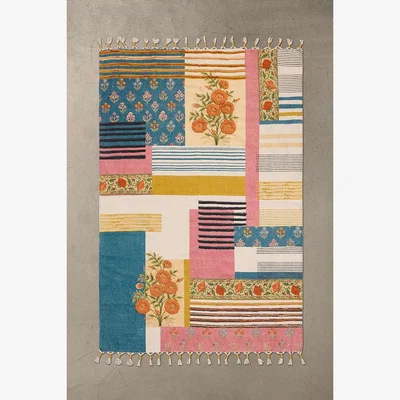 Urban Outfitters Embroidered Patchwork 4x6 Rug at Urban Outfitters
