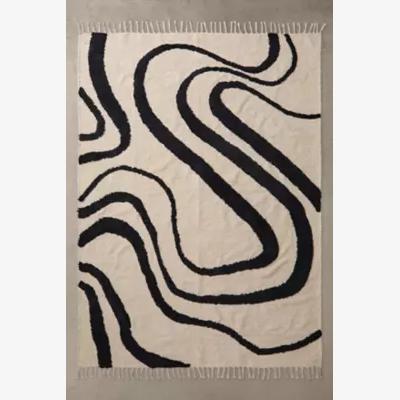 Urban Outfitters Mono Wave 5x7 Rug - Black/White at Urban Outfitters