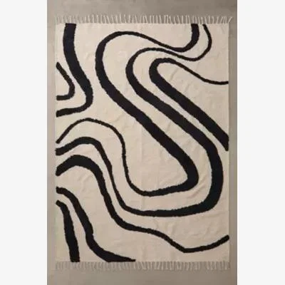 Urban Outfitters Mono Wave 5x7 Rug - Black/White at Urban Outfitters