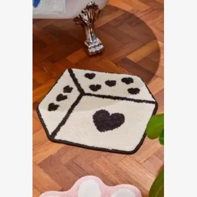 Urban Outfitters Black & White Dice 2x2 Rug - Black/White at Urban Outfitters