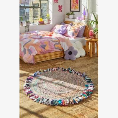 Urban Outfitters Jute & Multicoloured Rag Rug - Assorted ALL at Urban Outfitters
