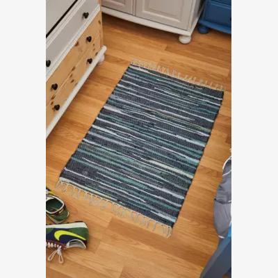 Urban Outfitters Blue Tonal Stripe 2x3 Rug - Blue ALL at Urban Outfitters