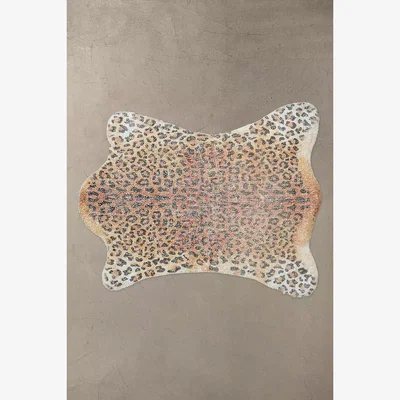 Urban Outfitters Leopard Print Rug - Neutral 114.3cm x 83.8cm at Urban Outfitters