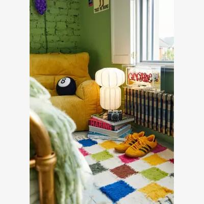 Urban Outfitters Rainbow Checkerboard Shaggy Rug 61cm x 91.5cm at Urban Outfitters