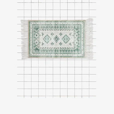 Urban Outfitters Vintage Rug Bath Mat - Green 51cm x 76cm at Urban Outfitters