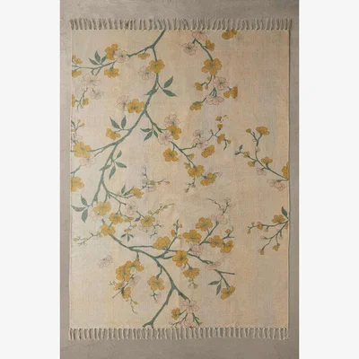 Urban Outfitters Brushed Floral 5x7 Rug - Neutral at Urban Outfitters
