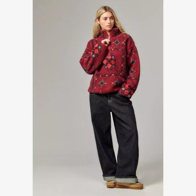 Urban Outfitters BDG Soay Rug Half-Zip Fleece - Red L at Urban Outfitters