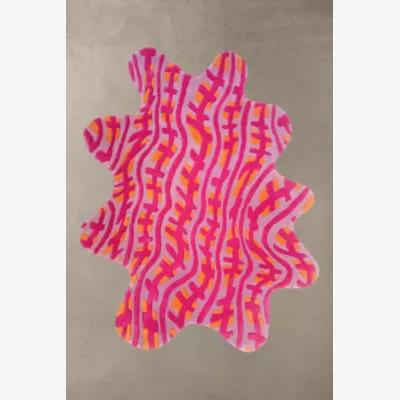 Urban Outfitters Wavey Casa Wavey Rug - Pink 140cm X 130cm at Urban Outfitters