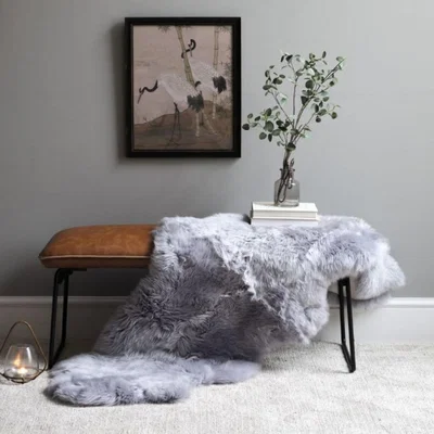 Woods Furniture New Zealand Large Steel Sheepskin Rug - 180cm x 60cm