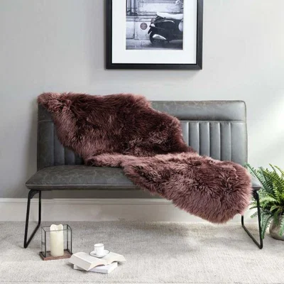 Woods Furniture New Zealand Large Brown Sheepskin Rug - 180cm x 60cm