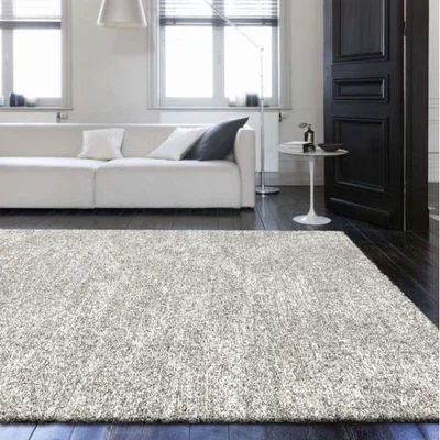 Woods Furniture Mehari Plain Natural Coloured Grey Rug 80cm x 150cm