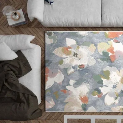 Woods Furniture Galleria Floral Print Light Blue Rug 120cm x 170cm