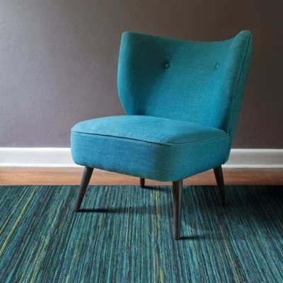 Woods Furniture Brighton Modern Striped Blue Rug 80cm x 150cm