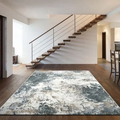 Woods Furniture Galleria Patterned Blue and White Rug 160cm x 230cm