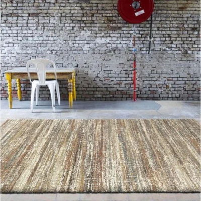 Woods Furniture Mehari Striped Multi Brown Rug 160cm x 160cm