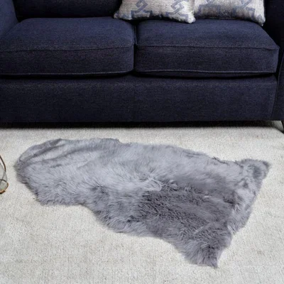 Woods Furniture New Zealand Small Grey Sheepskin Rug - 60cm x 95cm