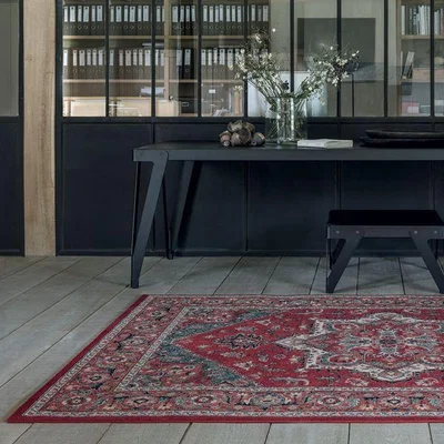 Woods Furniture Kashqai Traditional Patterned Red Rug 67cm x 275cm