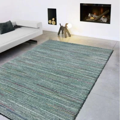 Woods Furniture Mehari Striped Green Rug 160cm x 230cm